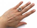 Sage green quartz and diamond dress ring 18kt rose gold