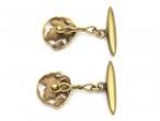 Art Nouveau maple leaf cufflinks in 18kt yellow gold