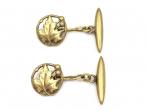 Art Nouveau maple leaf cufflinks in 18kt yellow gold