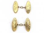 Antique marquise shield cufflinks in 9kt yellow gold