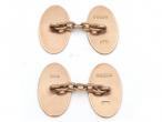 1924 oval engine turned cufflinks in 9kt rose gold