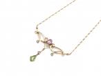 Antique suffragette necklace in yellow gold