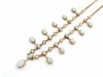 Victorian Precious Opal & Diamond Spray Necklace