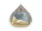 Art Nouveau sapphire, diamond and enamel cushion shape locket