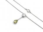 Modern treated green diamond necklace in platinum