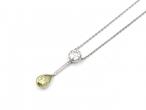 Modern treated green diamond necklace in platinum