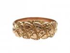 Antique 9kt rose gold heart and flower ring