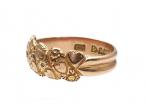 Antique 9kt rose gold heart and flower ring