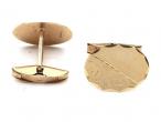 Vintage 9kt yellow gold oval hinged T-bar cufflinks