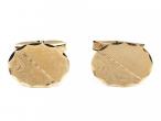 Vintage 9kt yellow gold oval hinged T-bar cufflinks