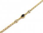 Antique 15kt yellow gold cabochon sapphire and diamond bracelet