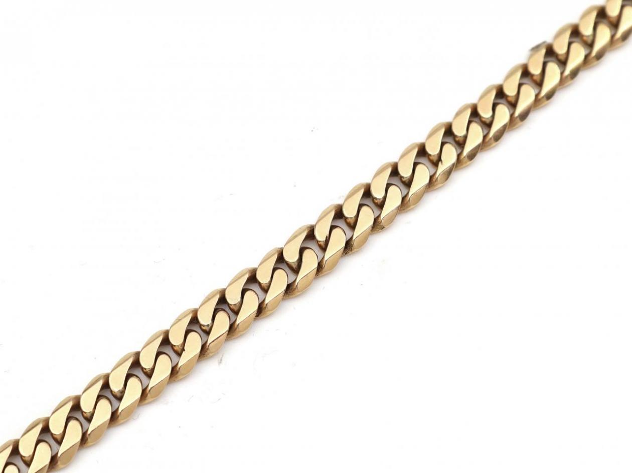 Vintage yellow gold close filed curb link bracelet