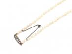 Graduating natural pearl necklace with diamond set clasp