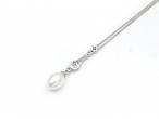 18kt white gold diamond and pearl drop pendant and chain