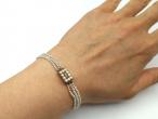 Georgian three strand seed pearl bracelet with gold clasp