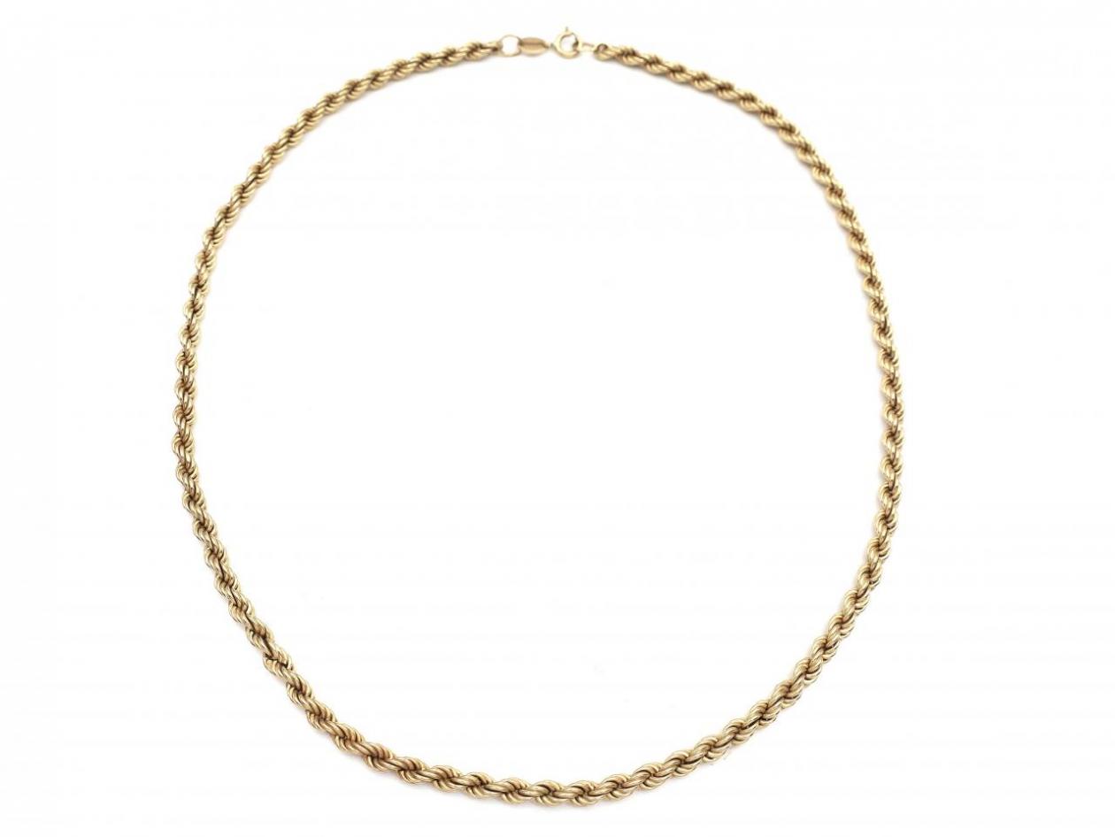 Vintage 9kt yellow gold rope link chain