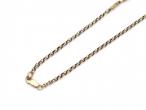 9kt yellow gold muff chain with fancy knot link