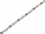 Vintage platinum, sapphire and diamond cross link bracelet