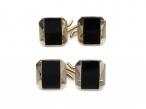 1920s onyx double square cufflinks in 9kt and 18kt gold