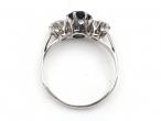 1970s Sapphire & Diamond Three Stone Ring in White Gold