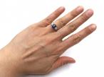 1970s Sapphire & Diamond Three Stone Ring in White Gold