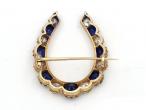 Victorian sapphire and diamond horseshoe brooch