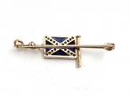 Retro sapphire and diamond Scottish flag brooch in gold