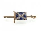 Retro sapphire and diamond Scottish flag brooch in gold