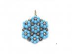 Antique cut steel and blue glass pendant