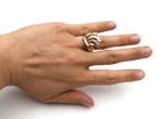 Retro 18kt yellow gold and diamond fan ring