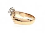 Retro 18kt yellow gold and diamond fan ring