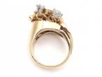 Retro 18kt yellow gold and diamond fan ring