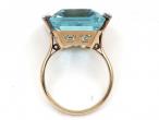 1920s aquamarine and diamond cocktail ring in yellow gold
