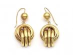 Victorian drop knot earrings in 9kt yellow gold