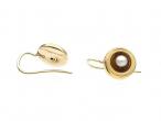 Antique Pearl & 9kt Yellow Gold Disk Drop Earrings