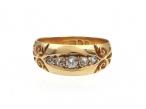 1903 five stone diamond carved ring in 18kt yellow gold