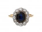 Edwardian sapphire and diamond floral cluster in 18kt yellow gold