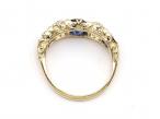 Victorian sapphire and diamond five stone carved ring