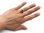 Edwardian sapphire and diamond oval coronet cluster ring