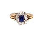 1890s sapphire and diamond oval coronet cluster ring