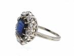 Austro-Hungarian sapphire and diamond oval cluster in 14kt white gold