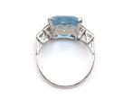 Vintage Square Aquamarine & Diamond Dress Ring