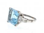 Vintage Square Aquamarine & Diamond Dress Ring