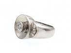 French Art Deco diamond set circular cocktail ring in platinum