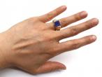 Antique 'Wood Family Crest' Lapis Lazuli Seal Signet Ring in Gold