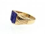 Antique 'Wood Family Crest' Lapis Lazuli Seal Signet Ring in Gold