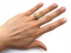 Retro diamond set signet ring in 18kt yellow gold