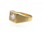 Retro diamond set signet ring in 18kt yellow gold