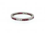Art Deco ruby and diamond full eternity ring in platinum