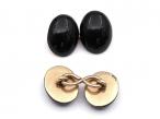Victorian oval onyx double dome cufflinks in 9kt gold